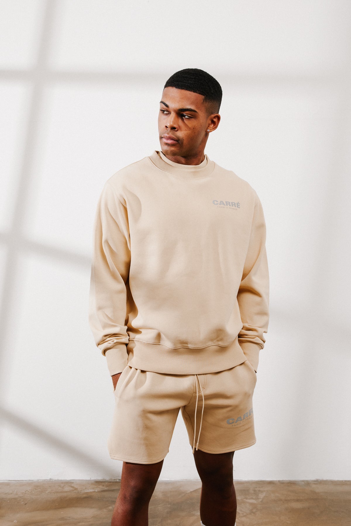 Carre Premium Motion Crewneck Cappuccino/Grey