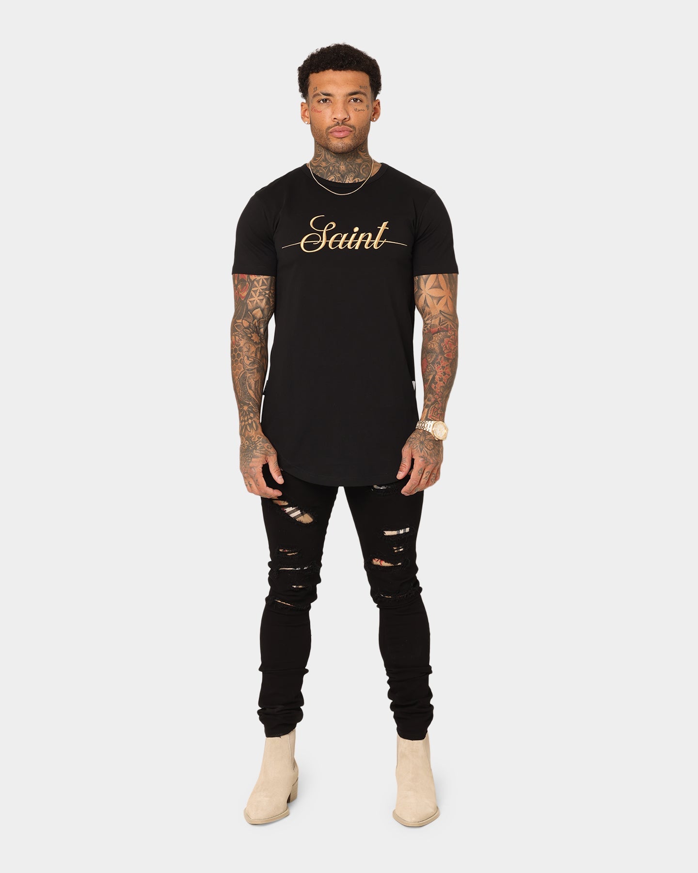 Saint Morta Saviour El Duplo T-Shirt Black/Gold