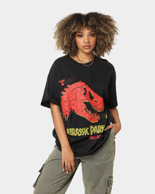 American Thrift X Jurassic Park Mega Mayhem Vintage T-Shirt Black Wash