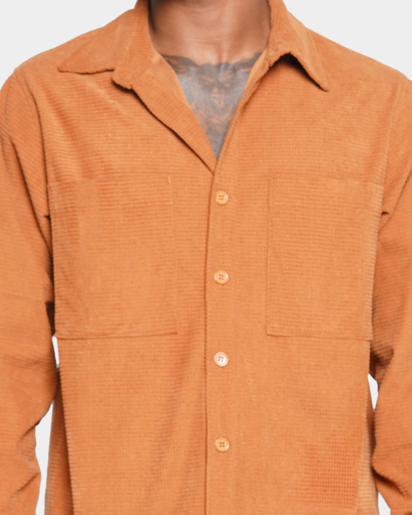 XXIII Nikolay Corduroy Button-Up Shirt Tan