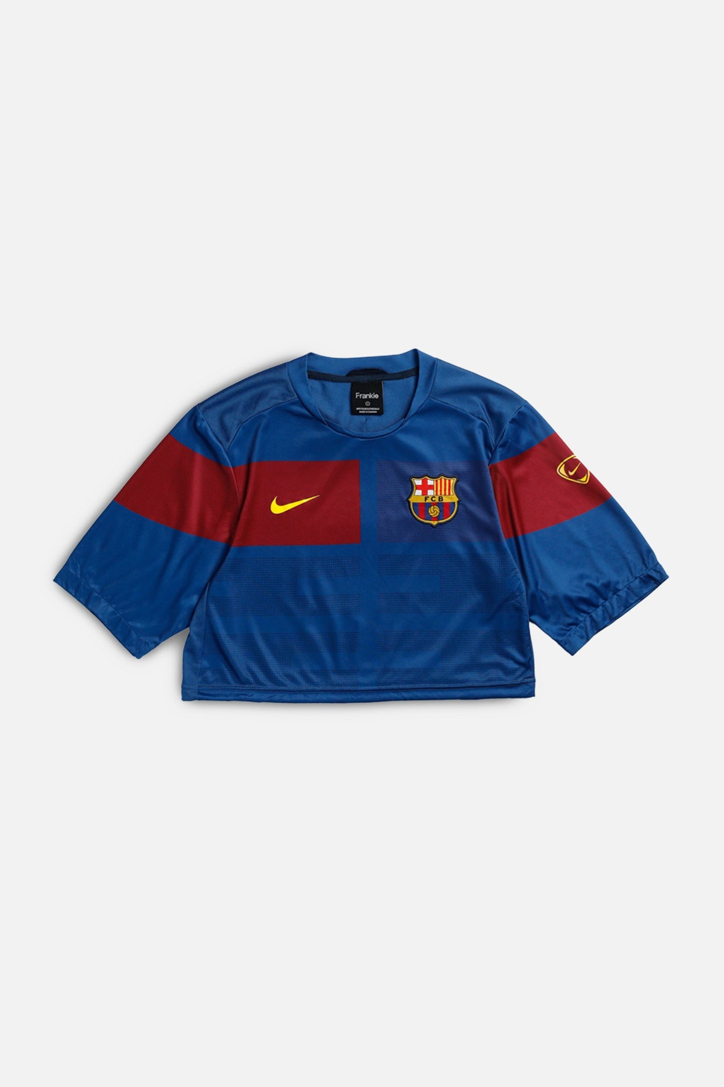 Rework Crop Barcelona Soccer Jersey - S