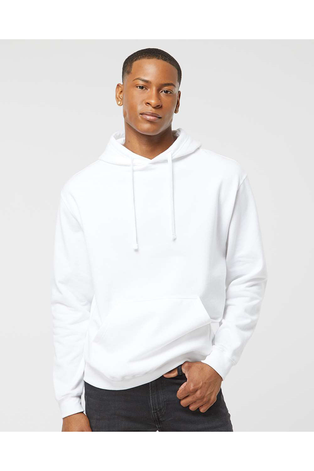 Tultex Mens Fleece Hooded Sweatshirt Hoodie - White - NEW