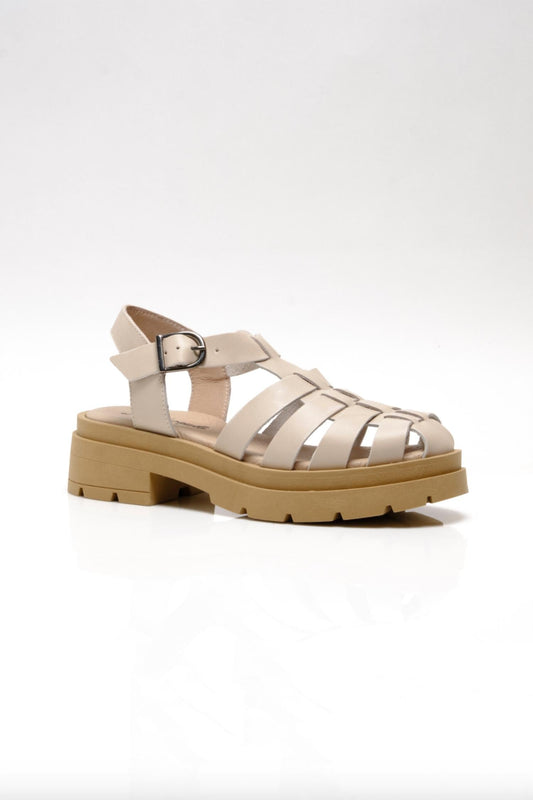 Delaney Fisherman Platform Sandal In Natural Sand