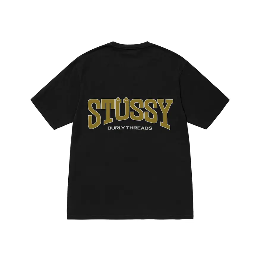 Stüssy Burly Threads Pigment Dyed Tee Shirt - Black