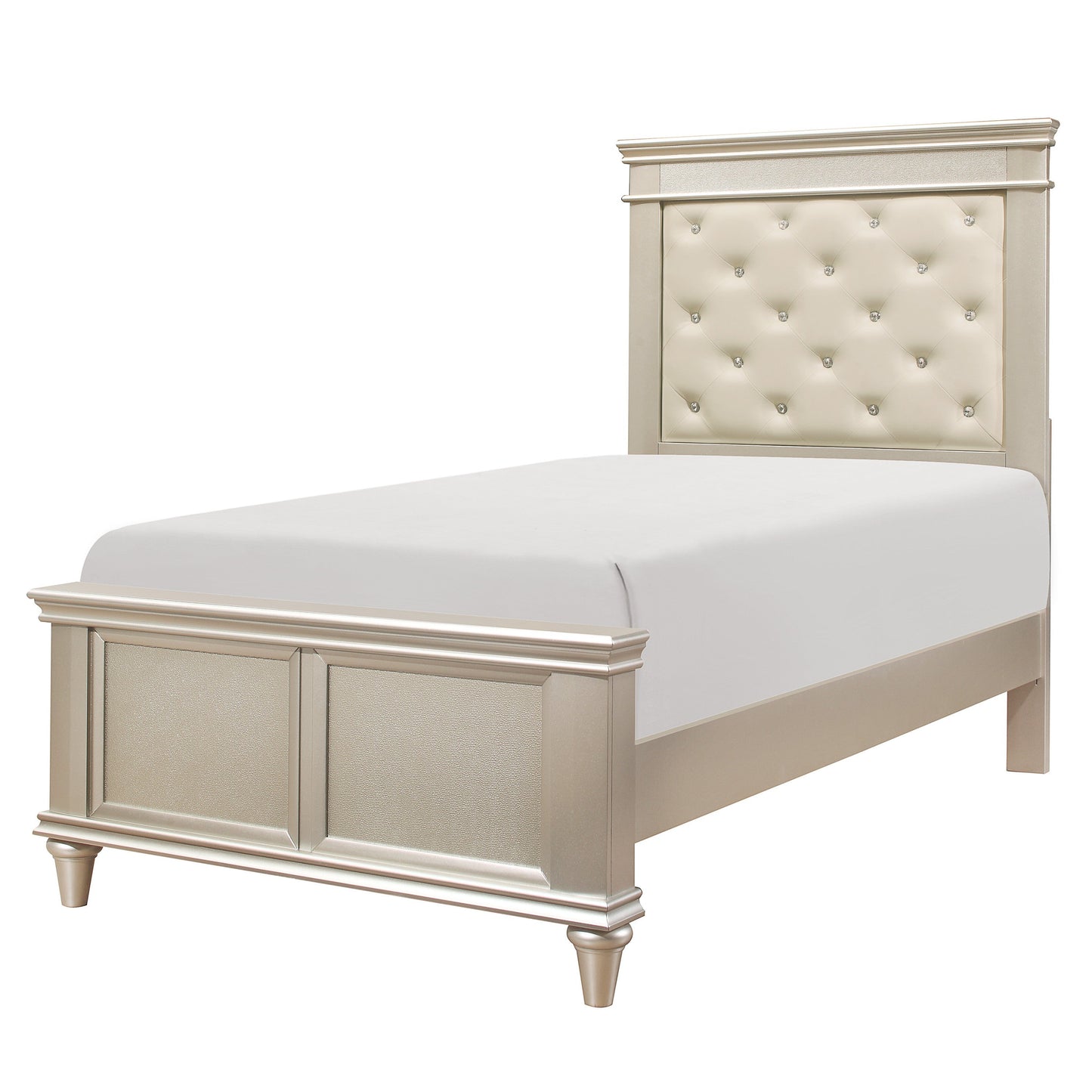 Celandine Silver Upholstered Panel Youth Bedroom Set