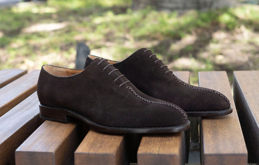 "Derrick" Suede Lace-Up Oxford Brown