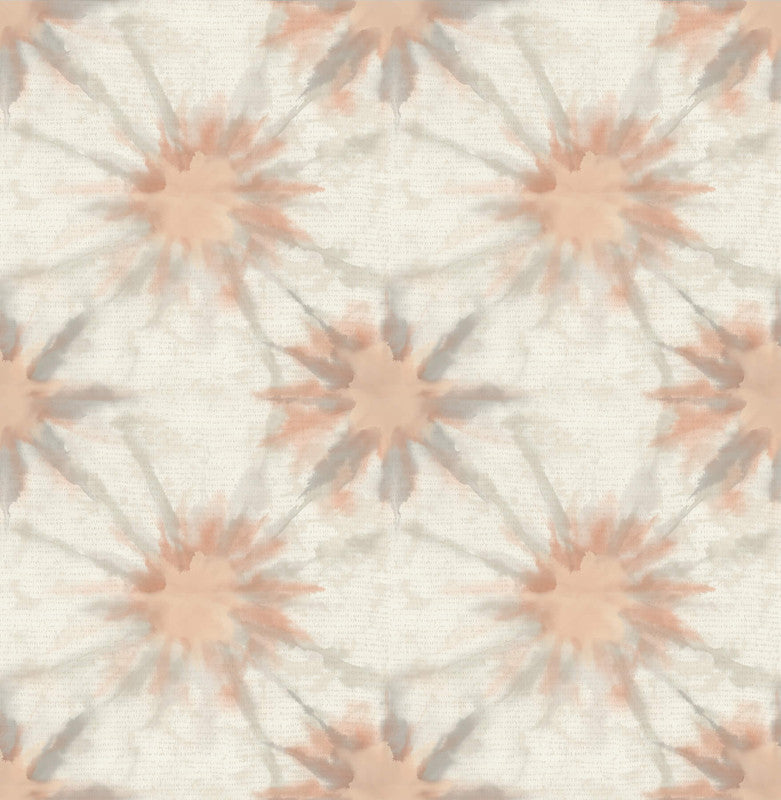 Starburst Wallpaper in Apricot/Grey