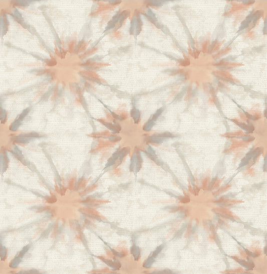 Starburst Wallpaper in Apricot/Grey