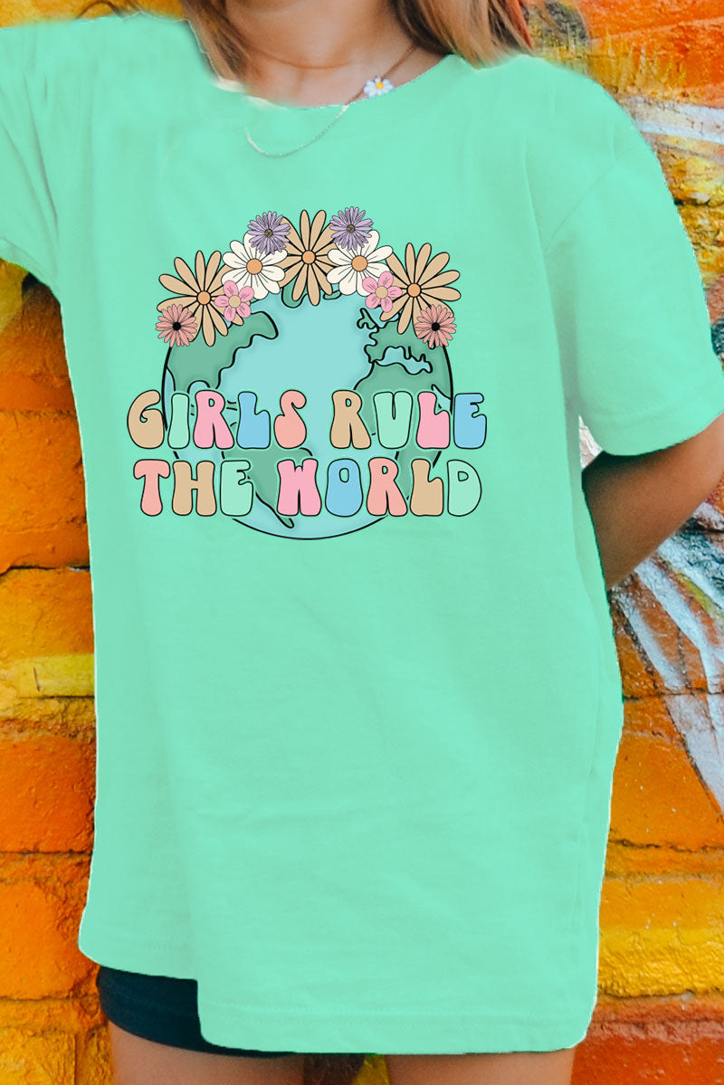 Youth Earth Girls Rule The World Dri-Power 50/50 T-Shirt