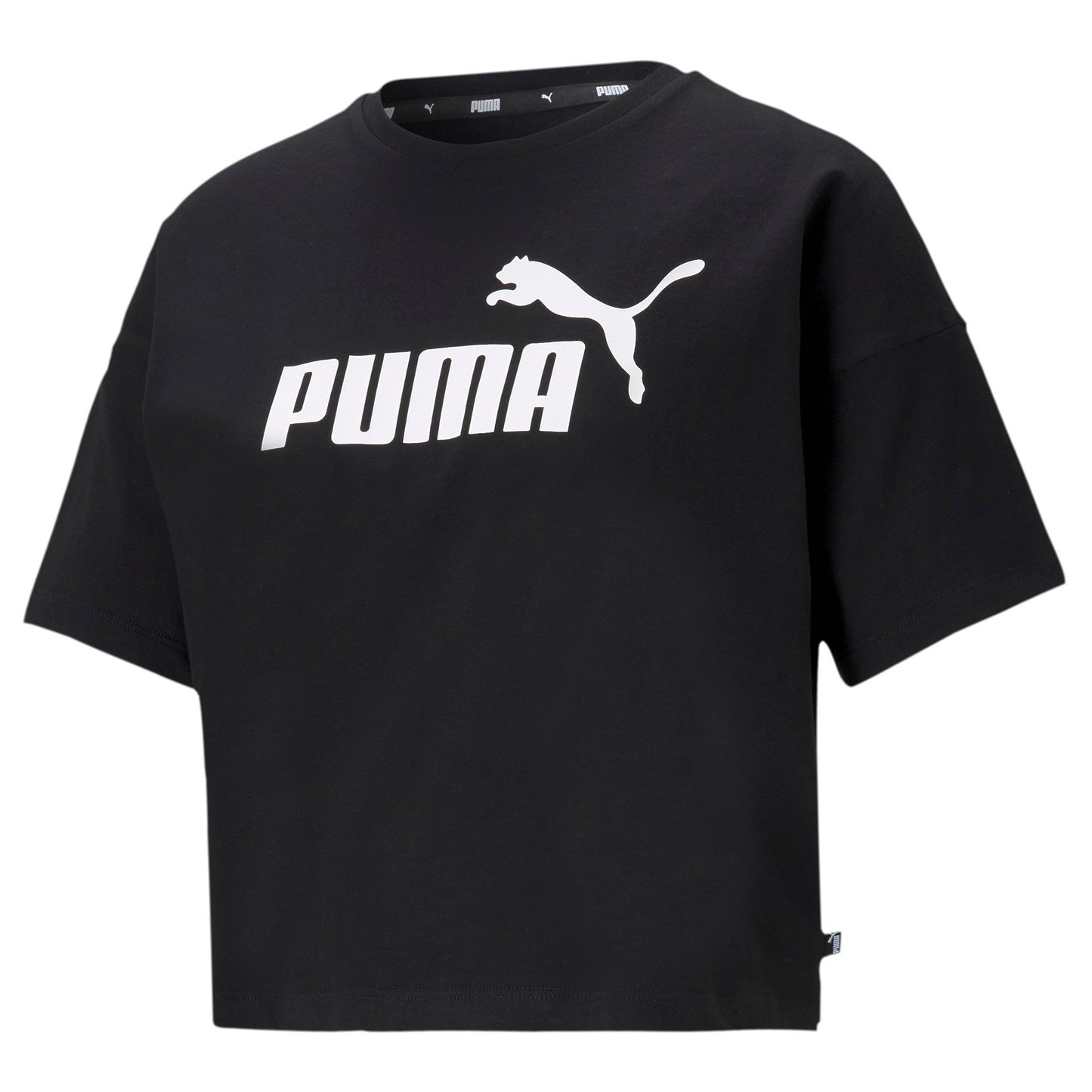 PUMA Women's Essentials+ Cropped Logo Tee