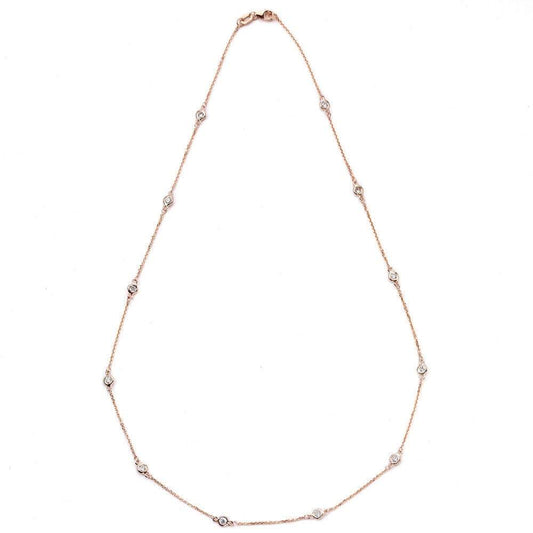 Suzy Levian 14k Gold 2 3/5ct TDW Diamond Station Necklace