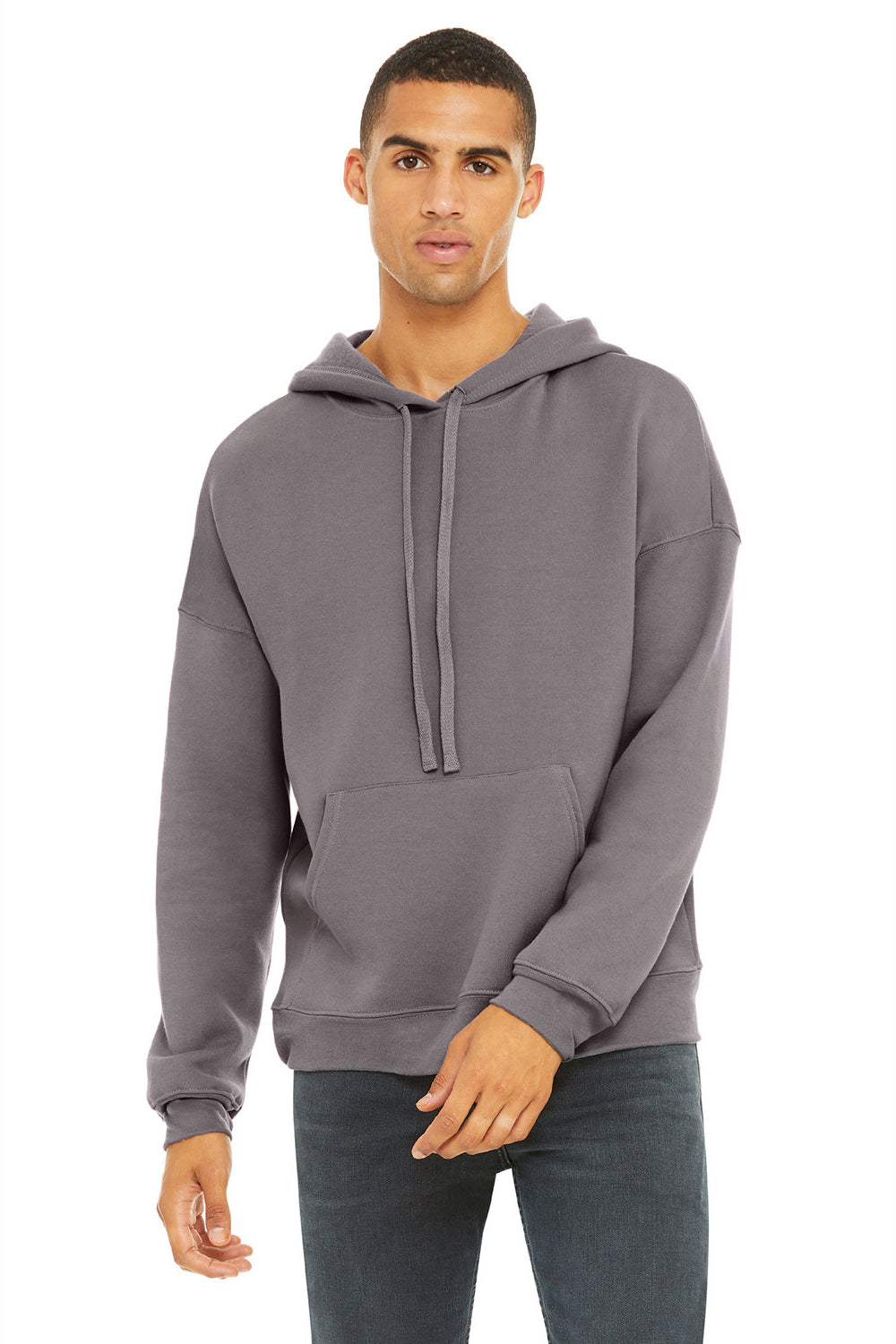 Bella + Canvas Mens Sponge Fleece Hooded Sweatshirt Hoodie - Storm Grey