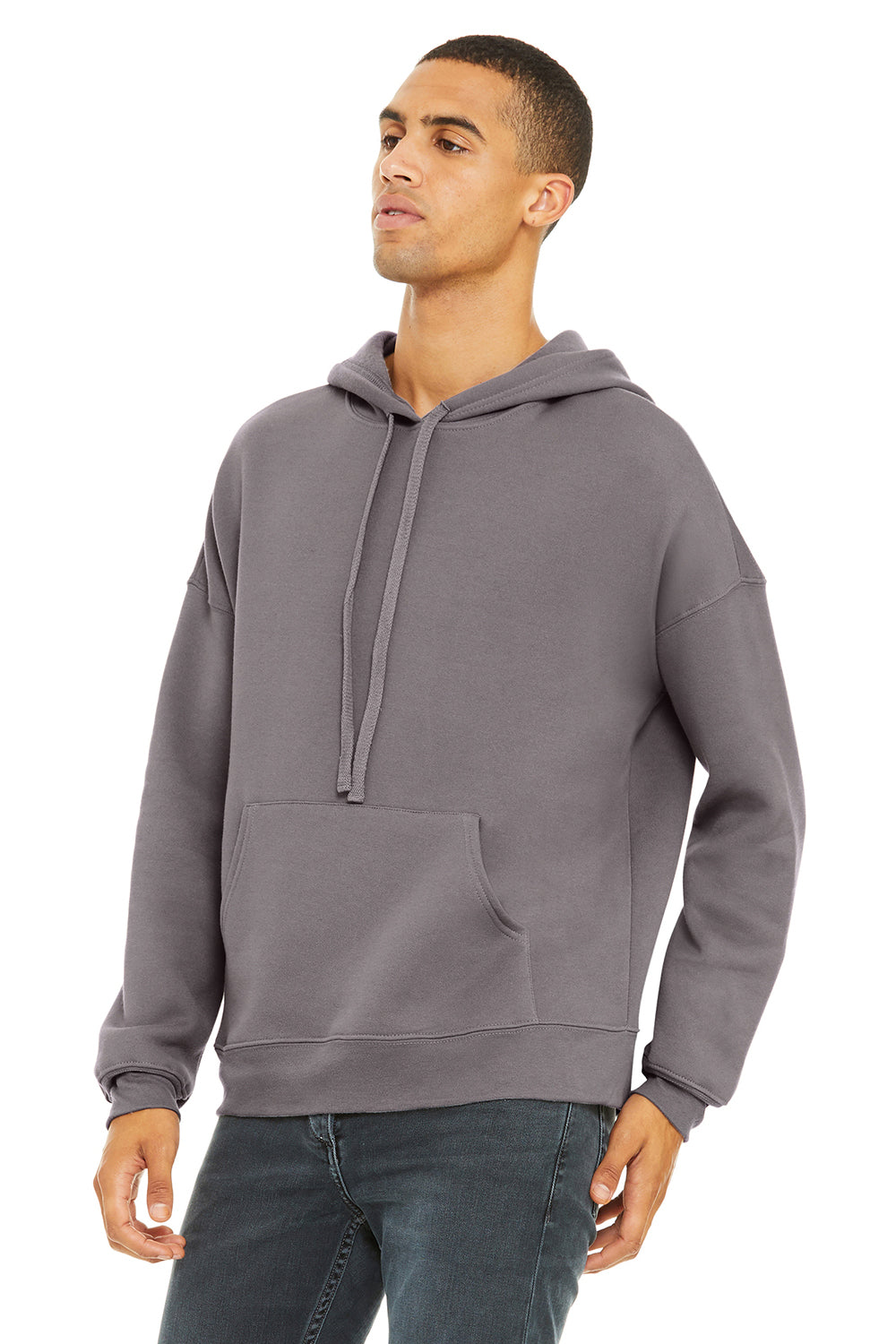 Bella + Canvas Mens Sponge Fleece Hooded Sweatshirt Hoodie - Storm Grey