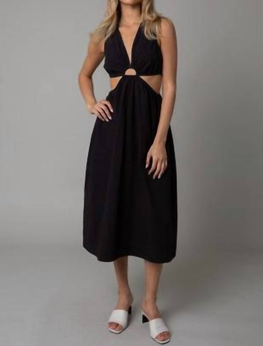 Cut-Out Midi Dress In Black