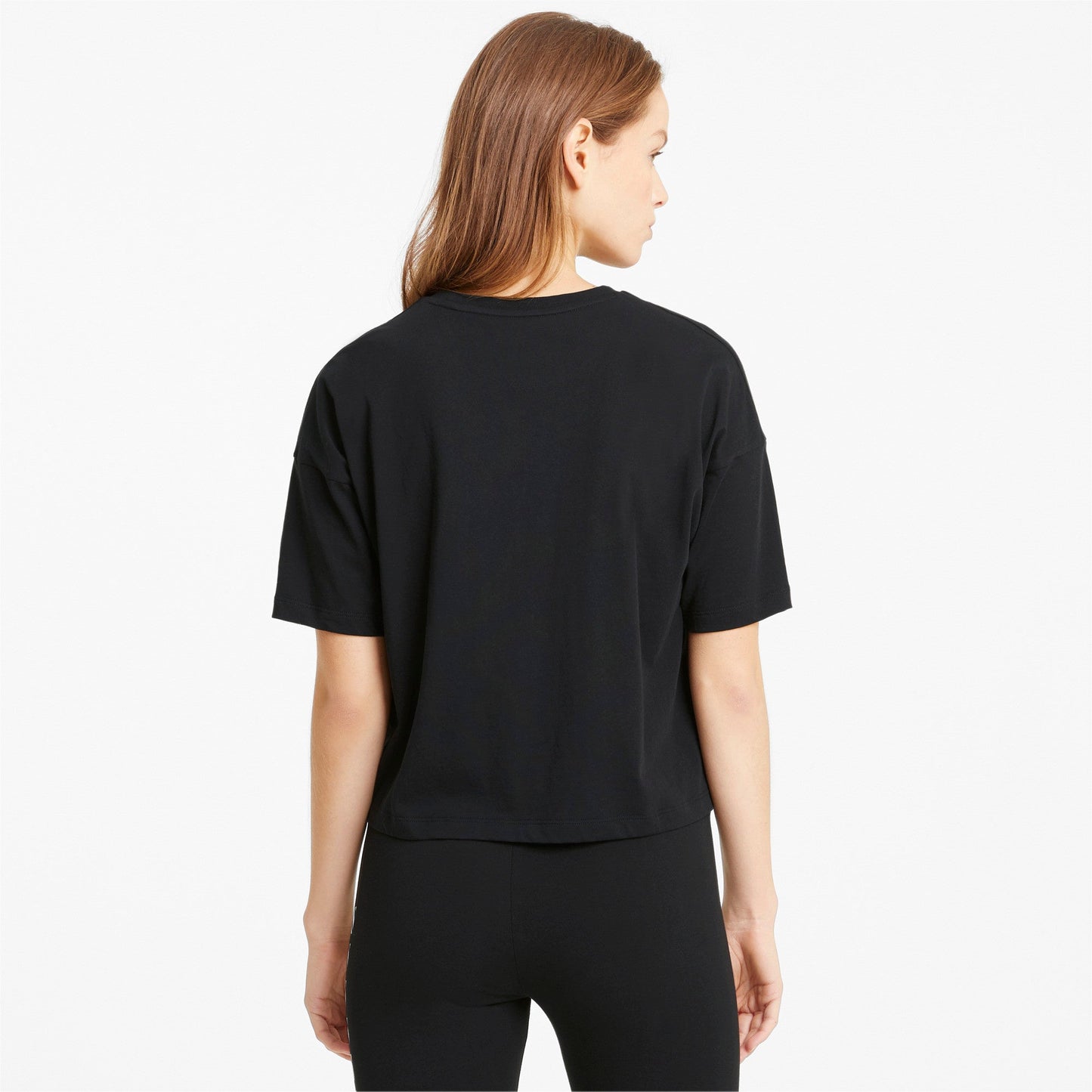 PUMA Women's Essentials+ Cropped Logo Tee