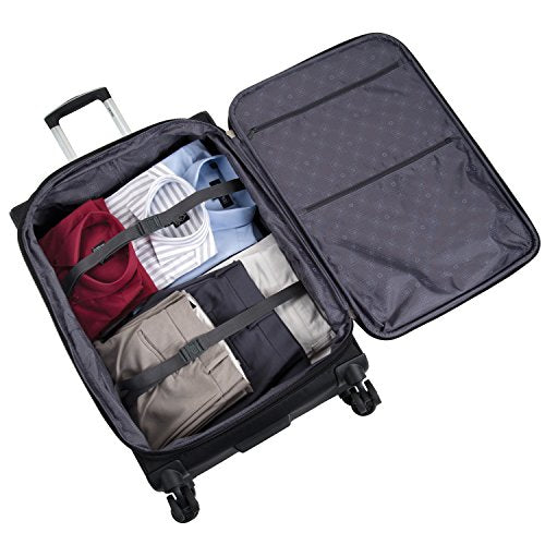 Delsey Luggage Helium Hyperlite Carry On Expandable Spinner Trolley (Blue)