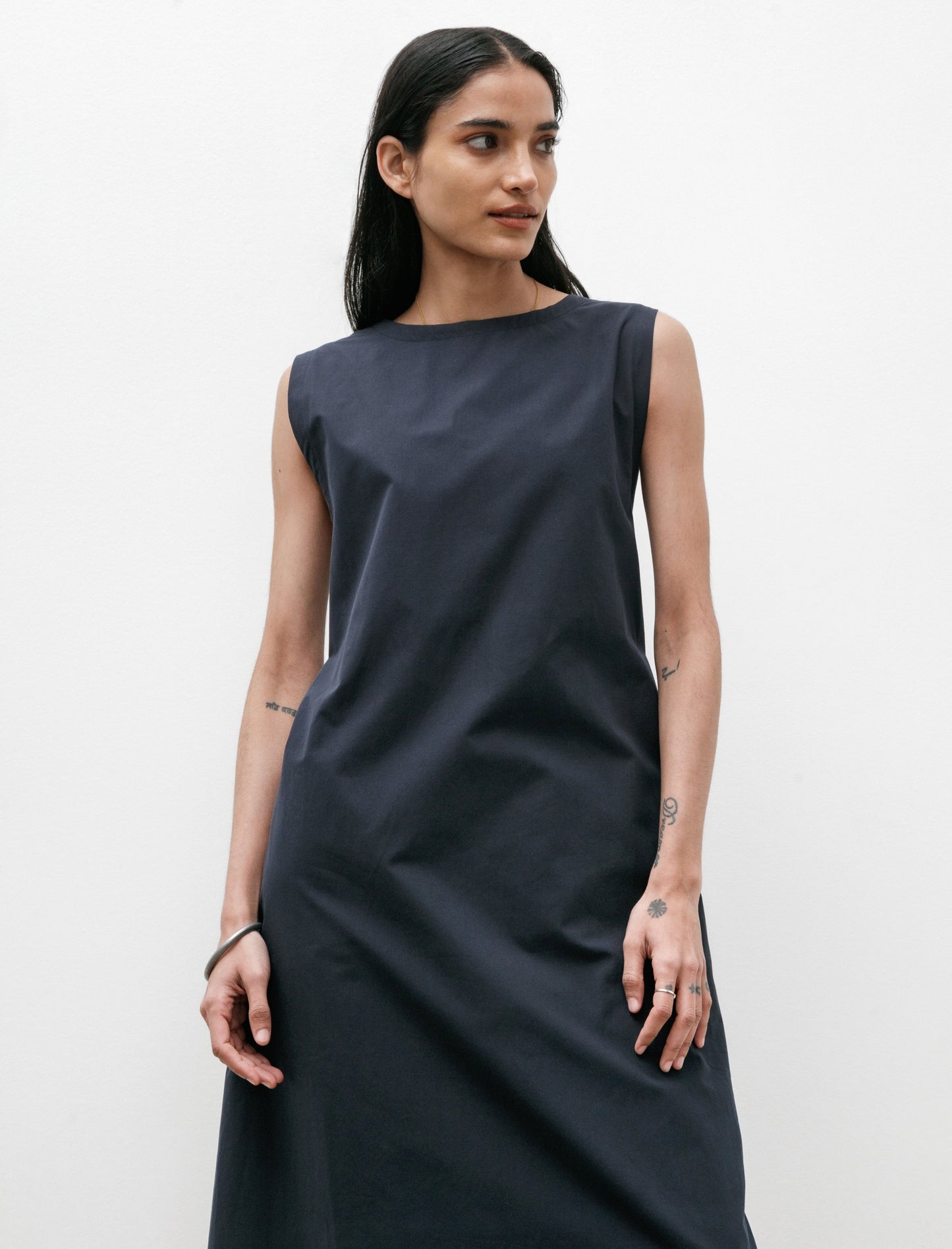 Wrap Dress Cotton Navy