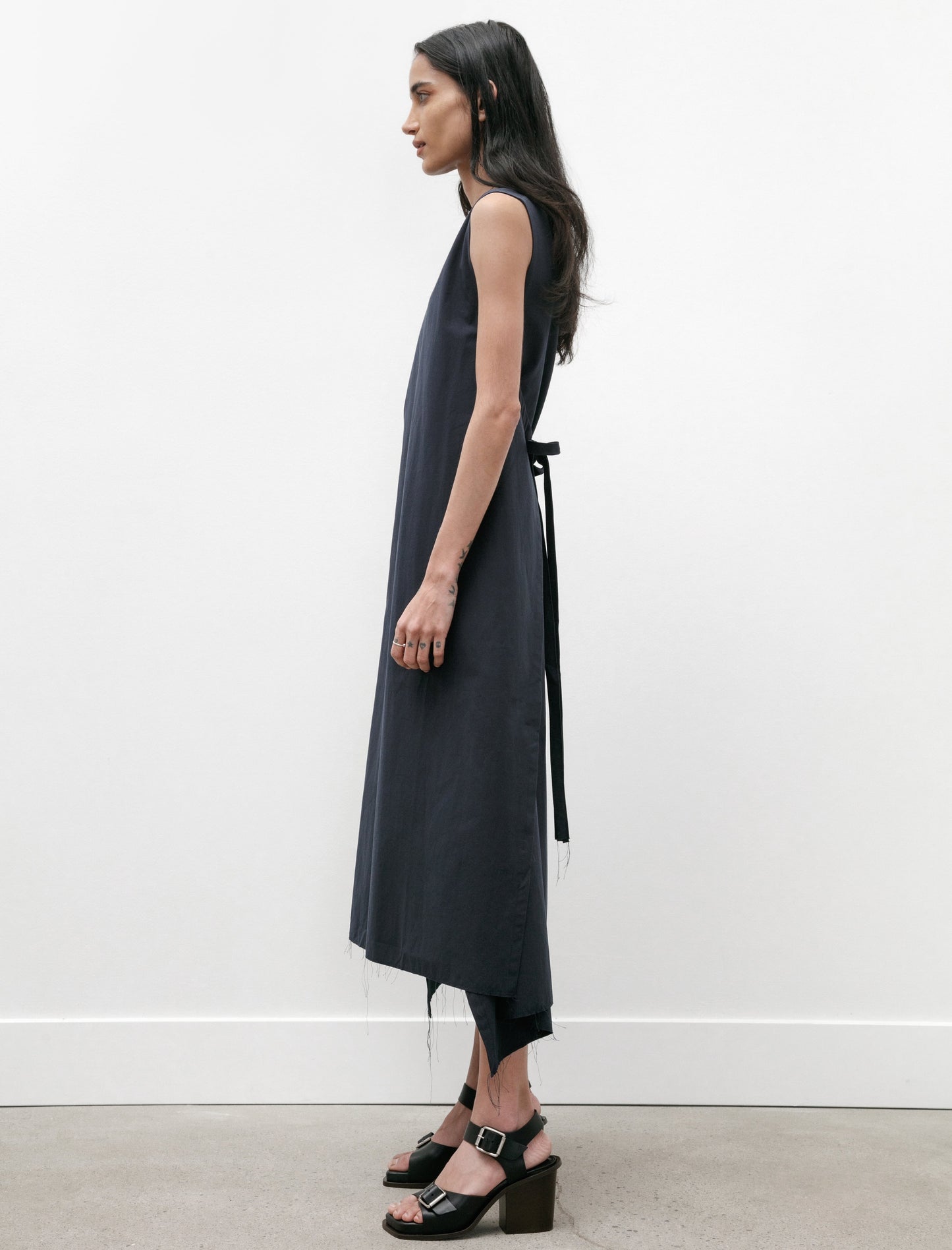 Wrap Dress Cotton Navy