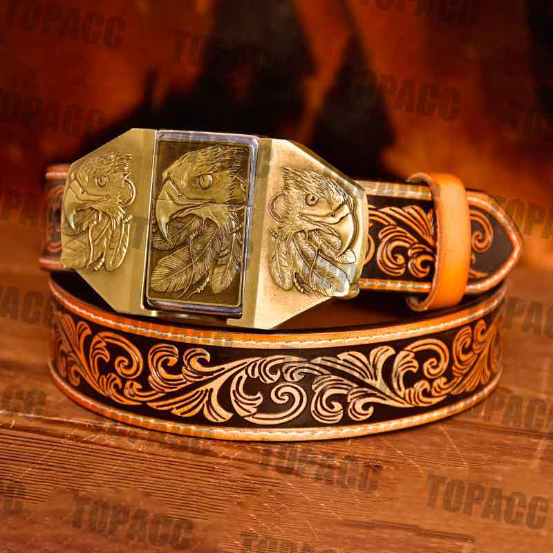 Eagle Glow Buckle - Brown Belt