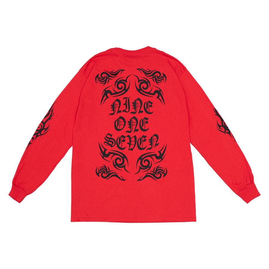 917 Tribal Long Sleeve Tee Red