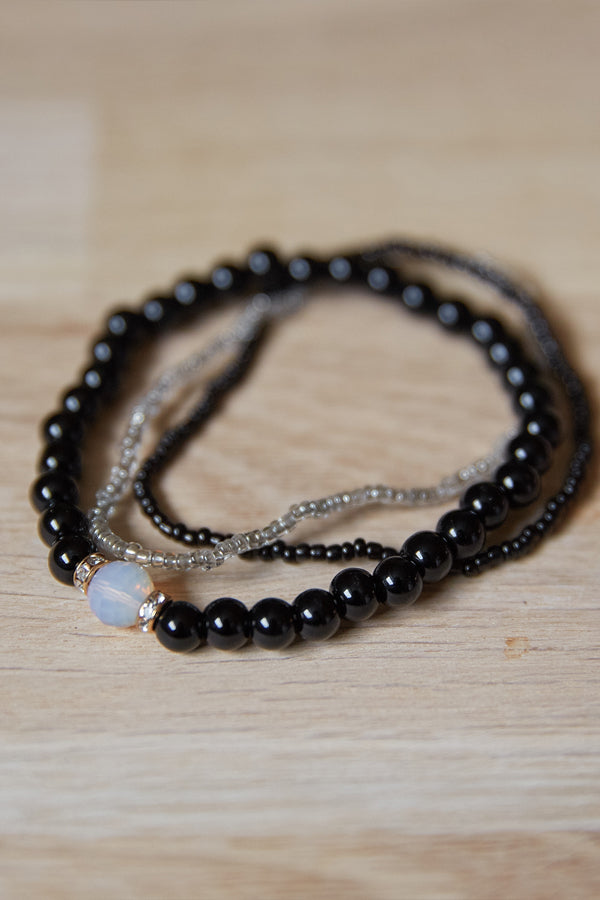 Winston Bracelet | Black mix | 3 Perlearmbånd fra Birdsong