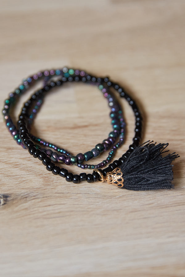 Winston Bracelet | Black mix | 3 Perlearmbånd fra Birdsong