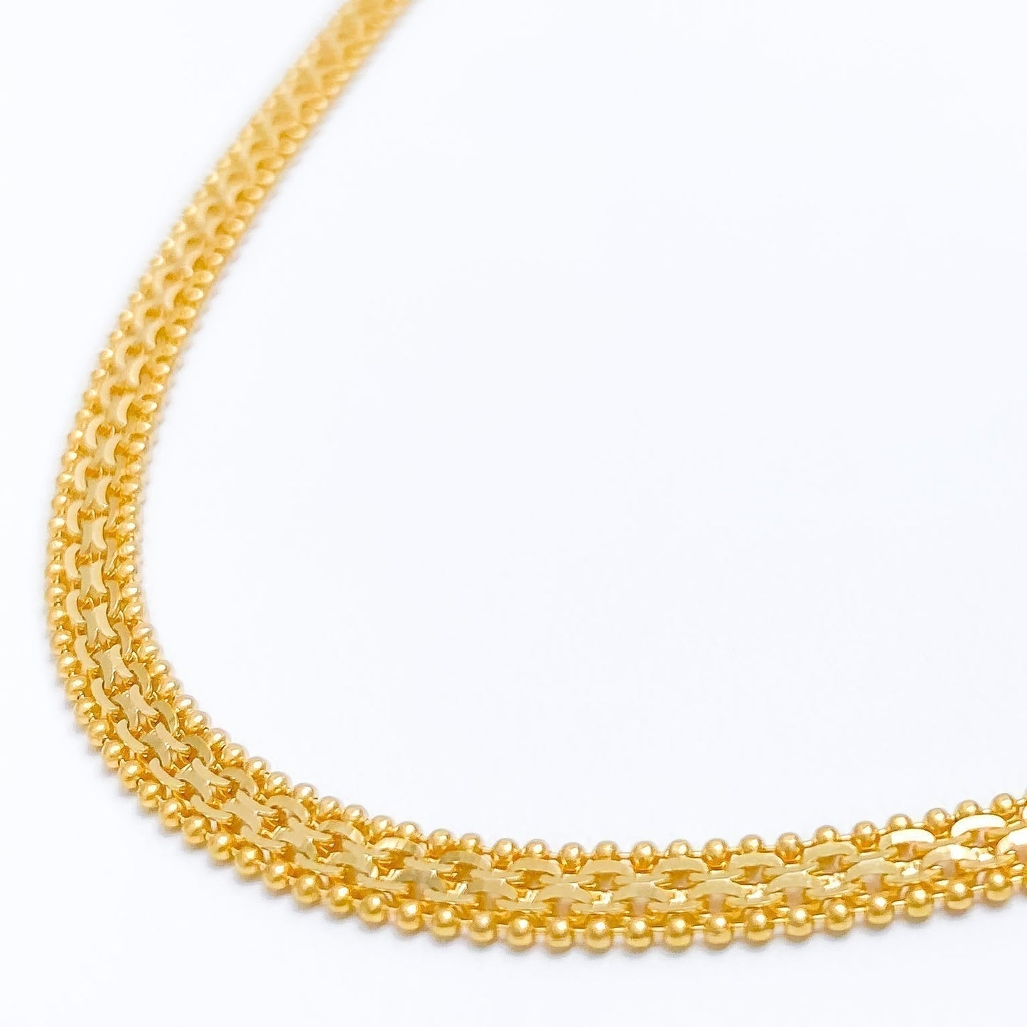 Wide Flat 22k Gold Chain - 24"