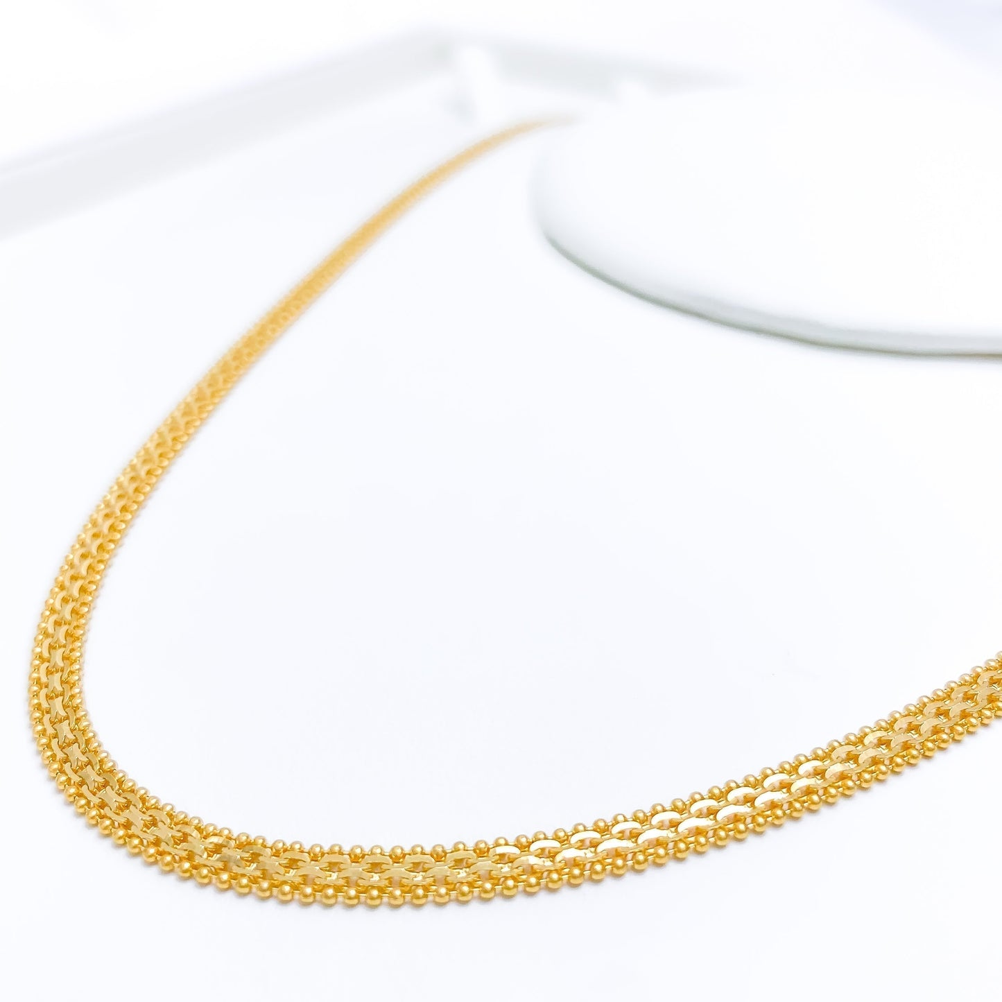 Wide Flat 22k Gold Chain - 24"