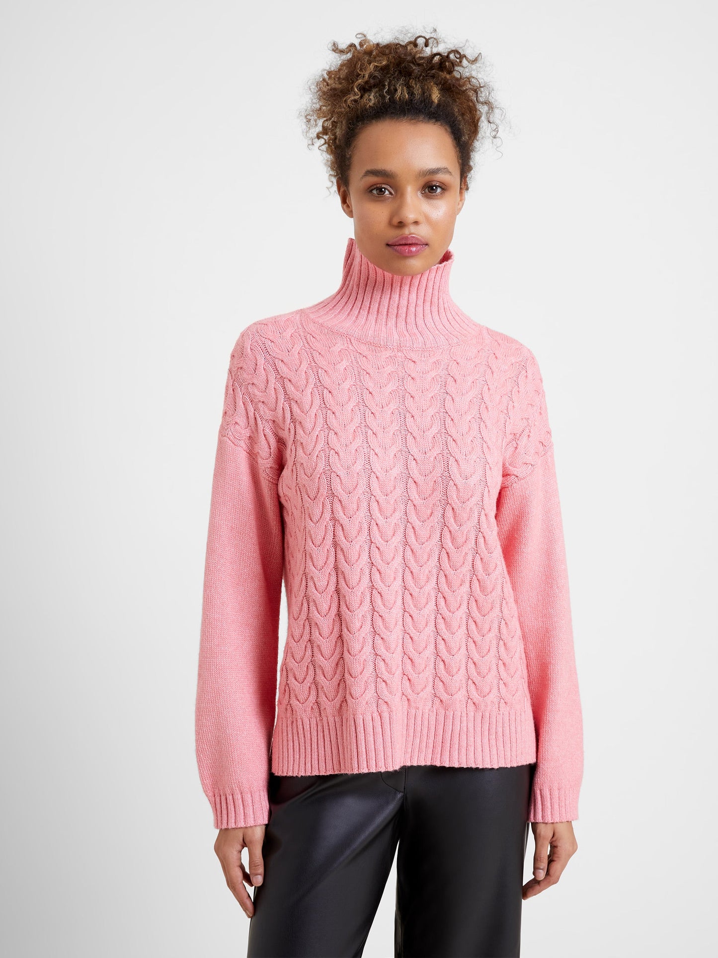 Winter Soft High Neck Cable Knit Jumper