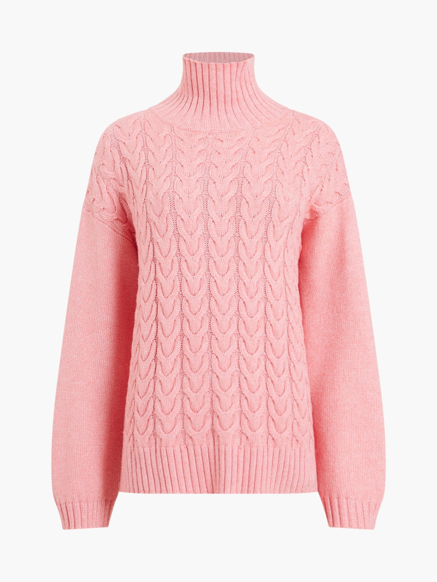 Winter Soft High Neck Cable Knit Jumper