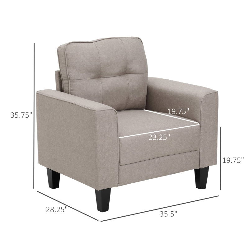 Button Tufted Accent Chair - Beige