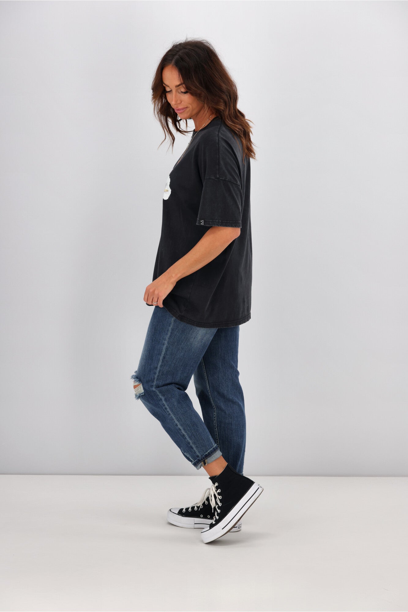 Rebel Club By Shine On Bloom Bunch Boyfriend Tee Acid Black