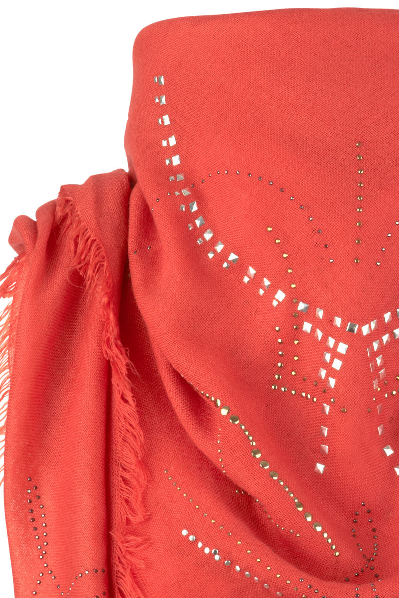 Texas scarf | Coral | Tørklæde med nitter fra Stylesnob