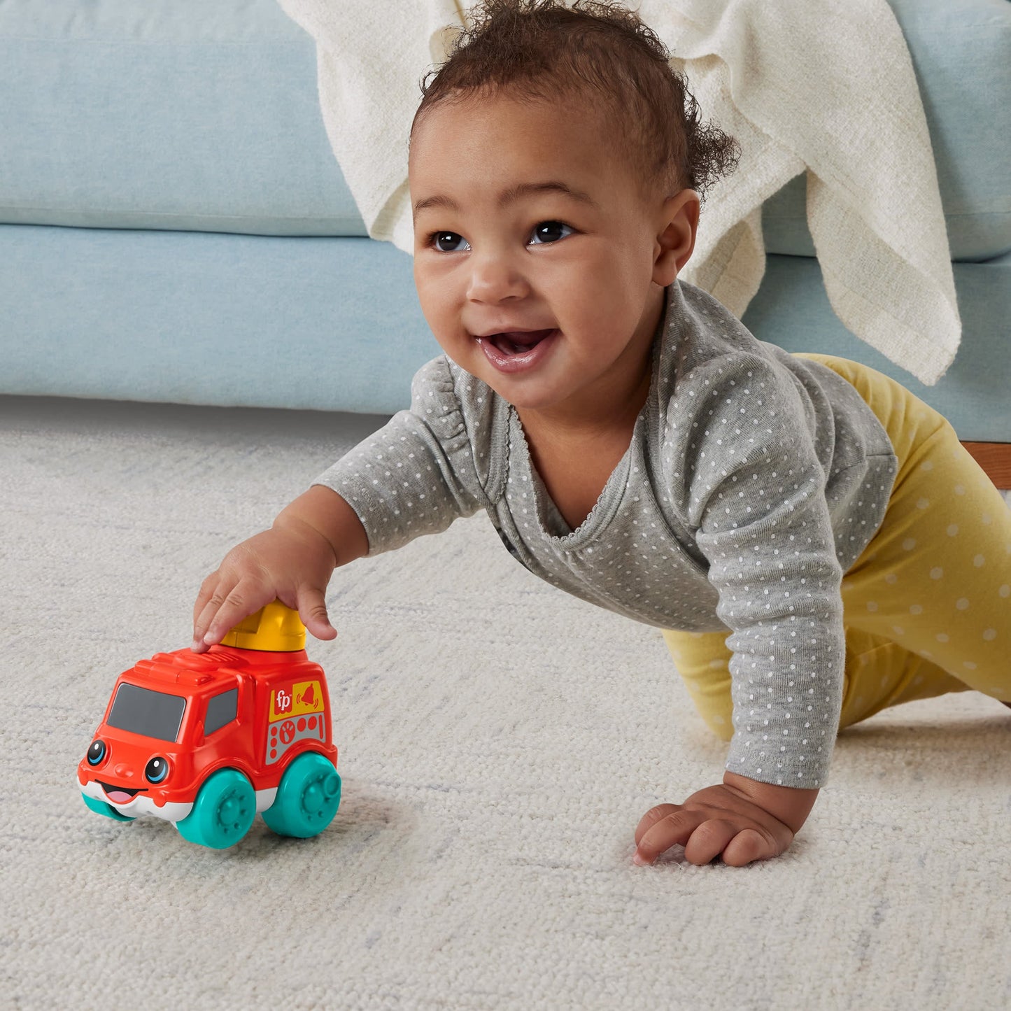 Fisher-Price  Camion de Pompiers Sonore, Jouet à Pousser Pour Bébés