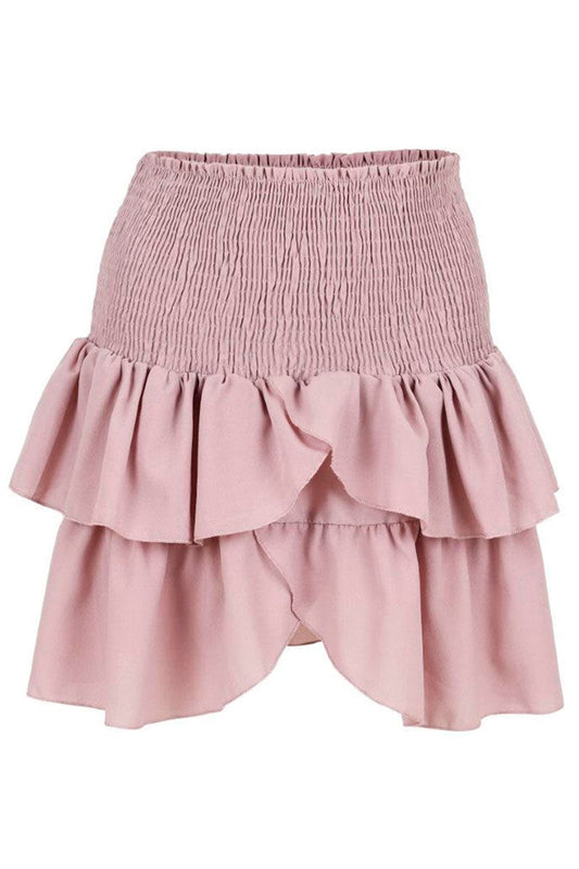 CARIN SKIRT | Misty Rose | Kort nederdel med flæser fra NEO NOIR