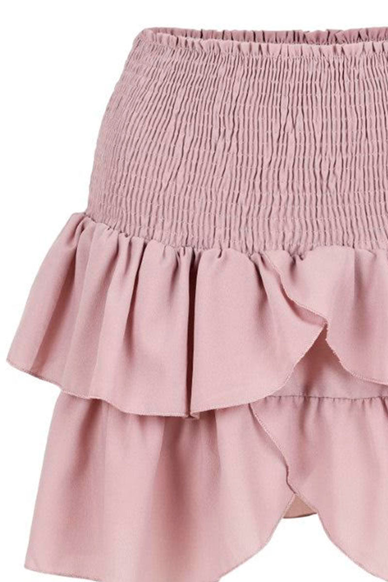 CARIN SKIRT | Misty Rose | Kort nederdel med flæser fra NEO NOIR