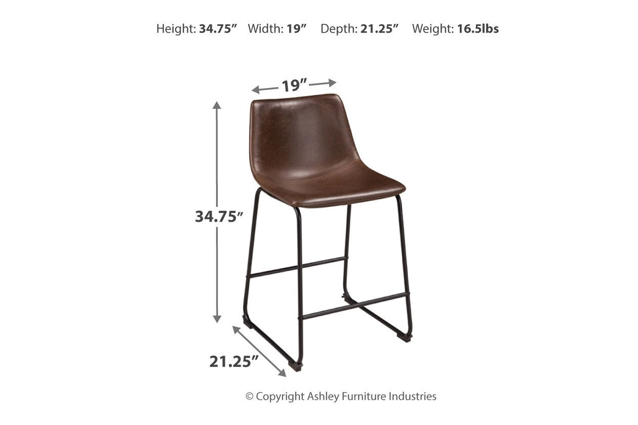 Centiar Brown Counter Height Bar Stool (Set of 2)