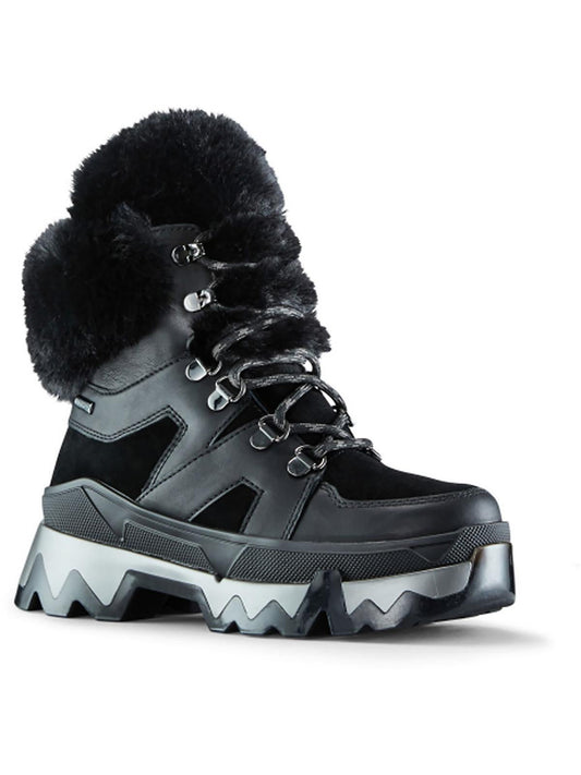 WARRIOR Womens Leather Faux Fur Winter & Snow Boots