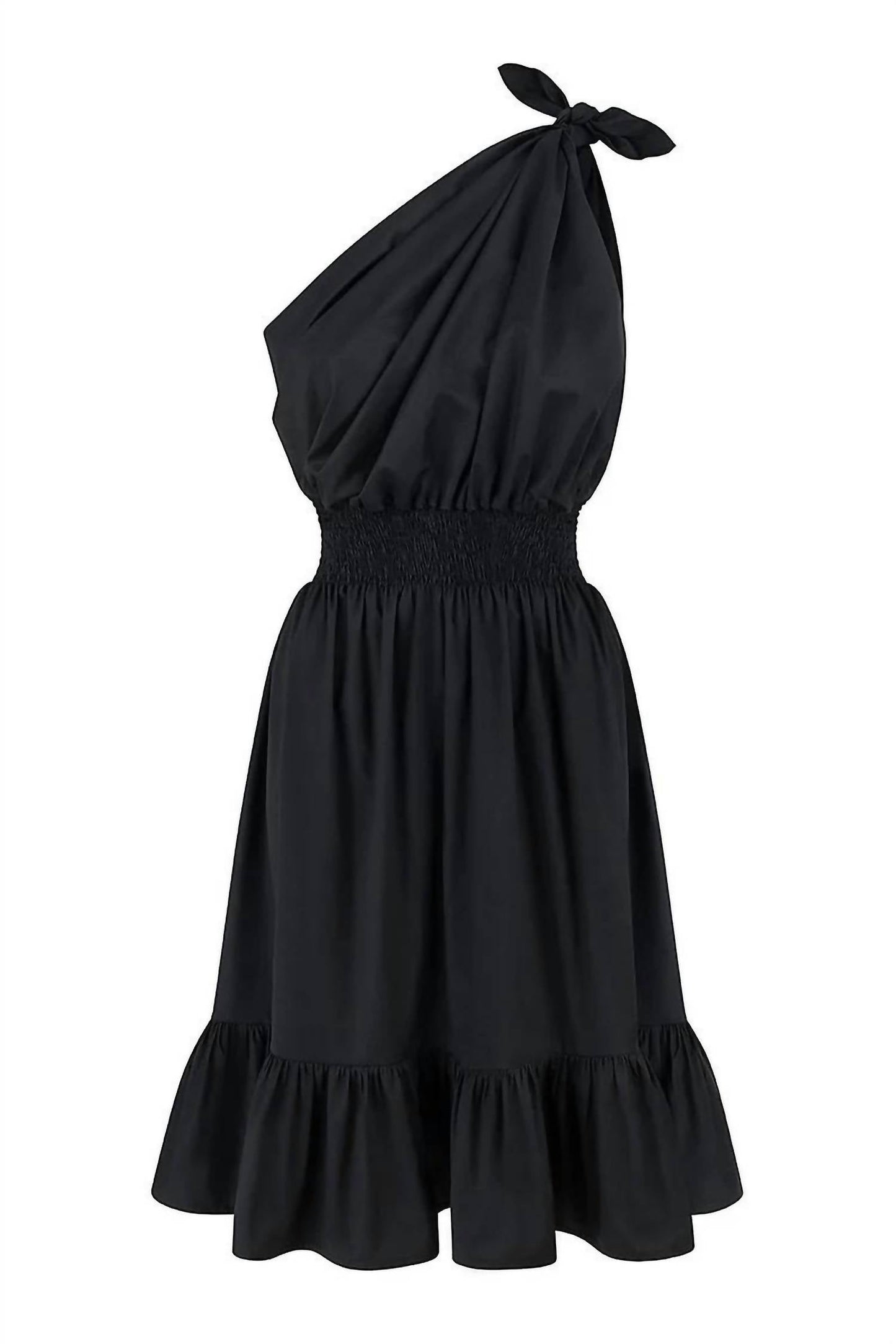 Demi One Shoulder Dress in Black