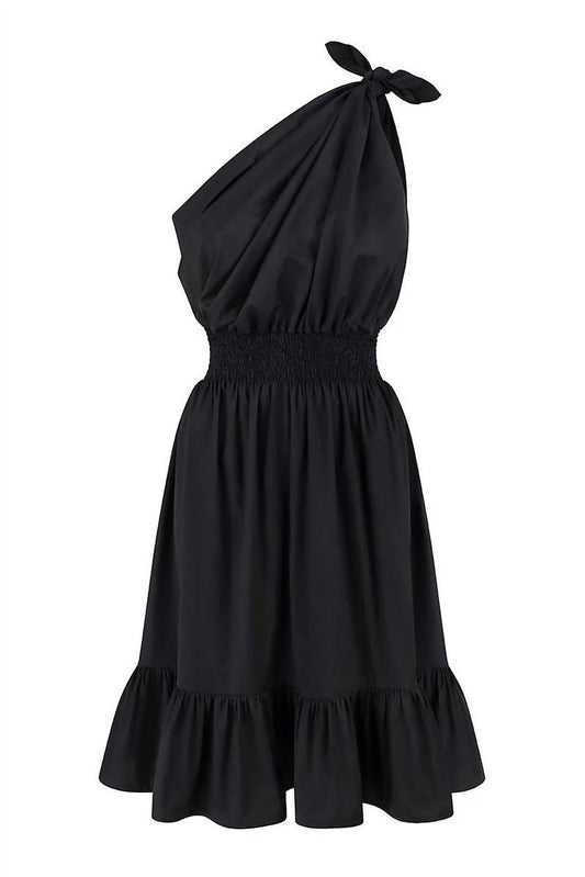 Demi One Shoulder Dress in Black