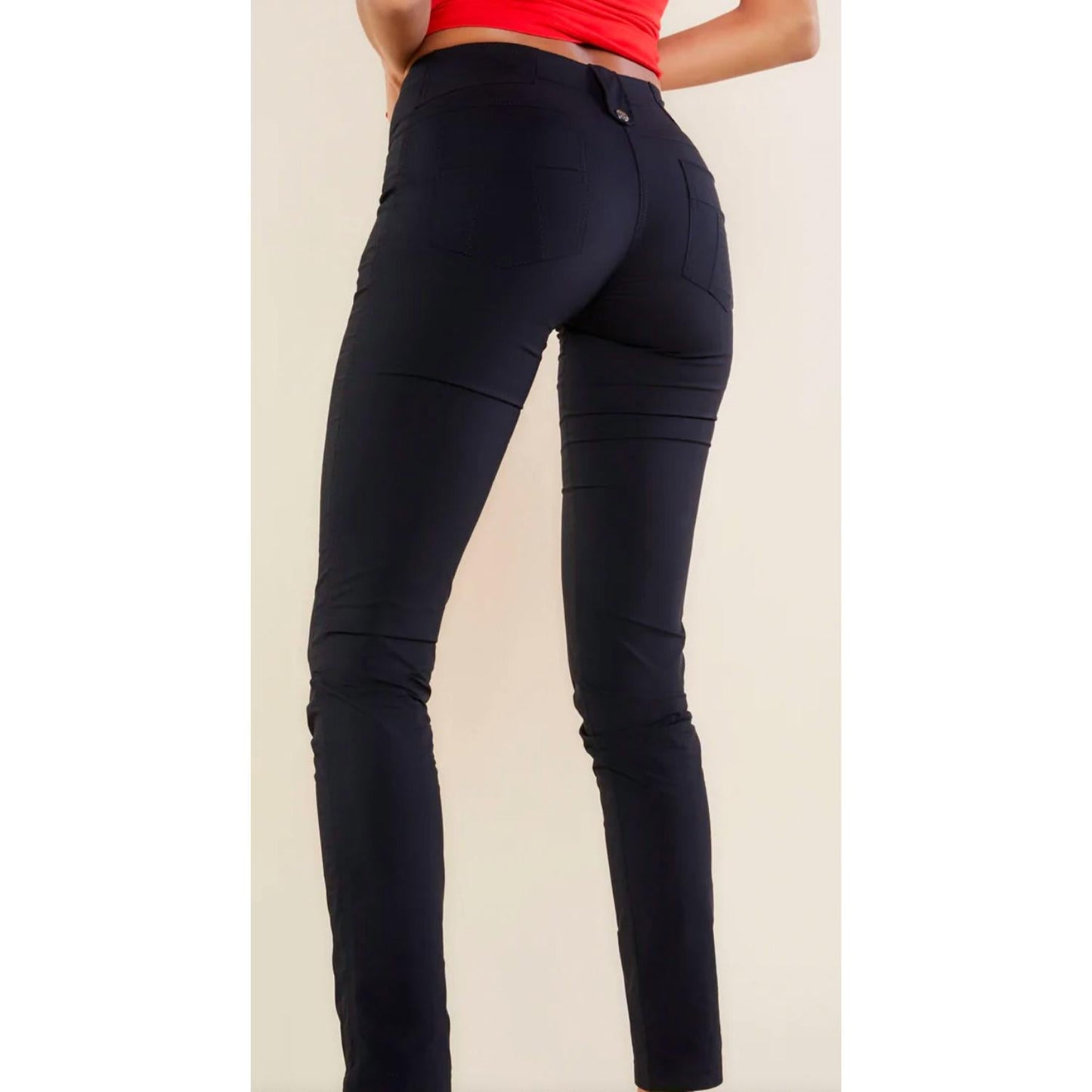 5-Pocket High Rise Skinny Golf Pant In Black