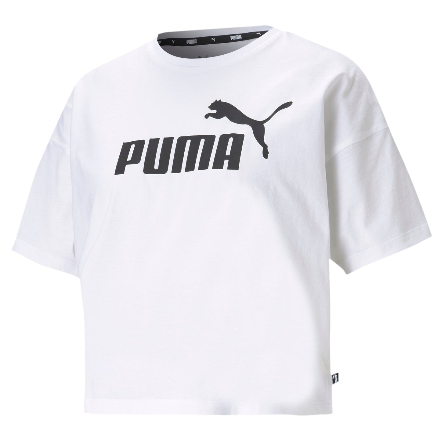 PUMA Women's Essentials+ Cropped Logo Tee