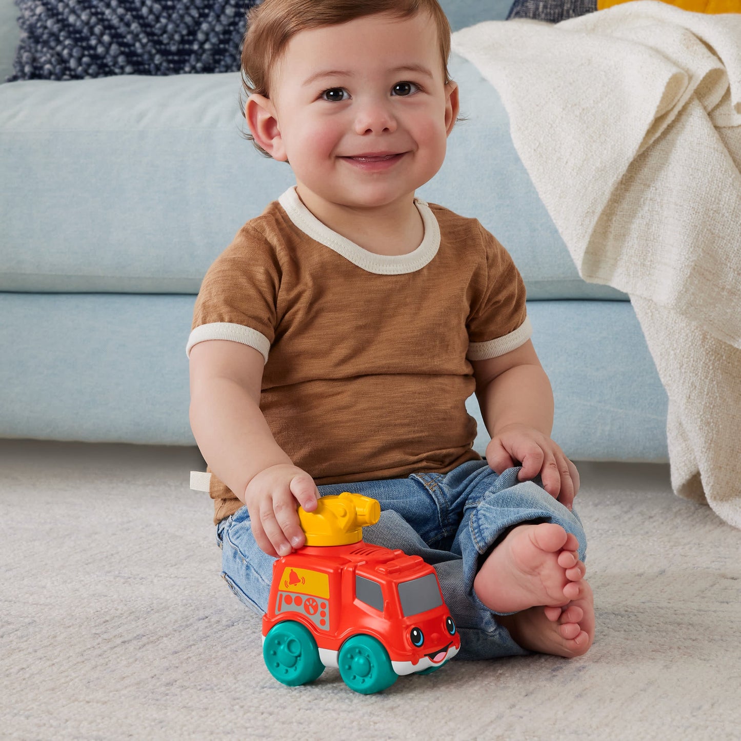 Fisher-Price  Camion de Pompiers Sonore, Jouet à Pousser Pour Bébés