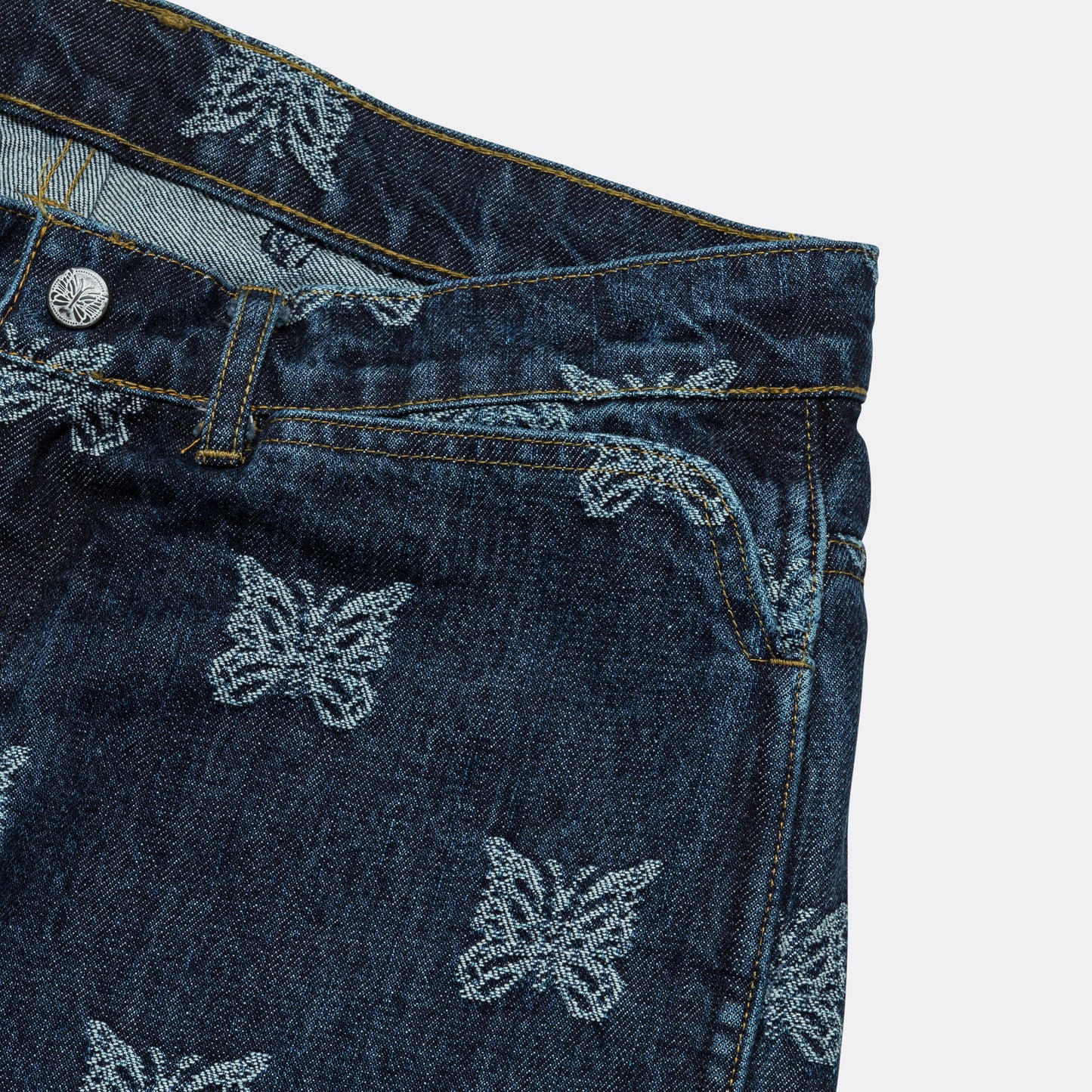 Straight Jean 13oz Denim Papillon Jacquard - Indigo