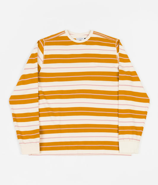 Pop Trading Company Striped Long Sleeve T-Shirt - Spruce Yellow