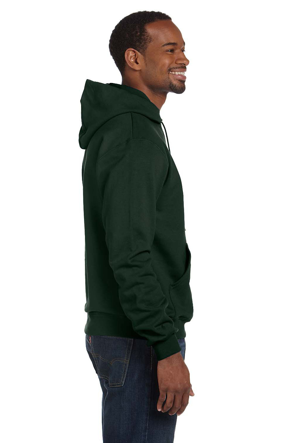 Champion Mens Double Dry Eco Moisture Wicking Fleece Hooded Sweatshirt Hoodie - Dark Green