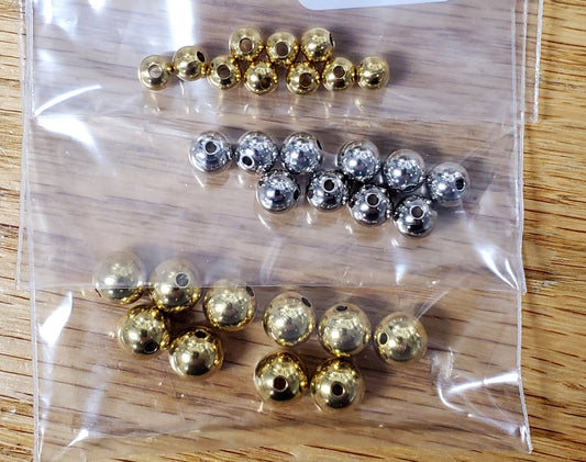 Solid Brass Beads (per 10 pack)