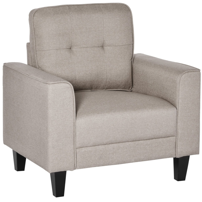 Button Tufted Accent Chair - Beige