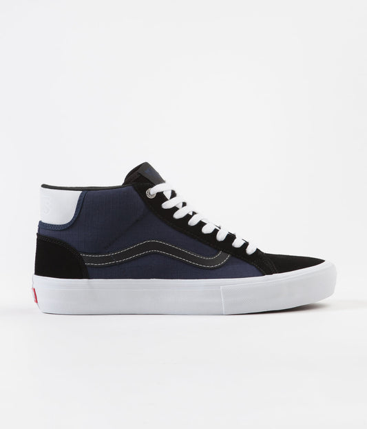 Vans Mid Skool Pro Shoes - (Street Machine) Black / Dress Blues / True White