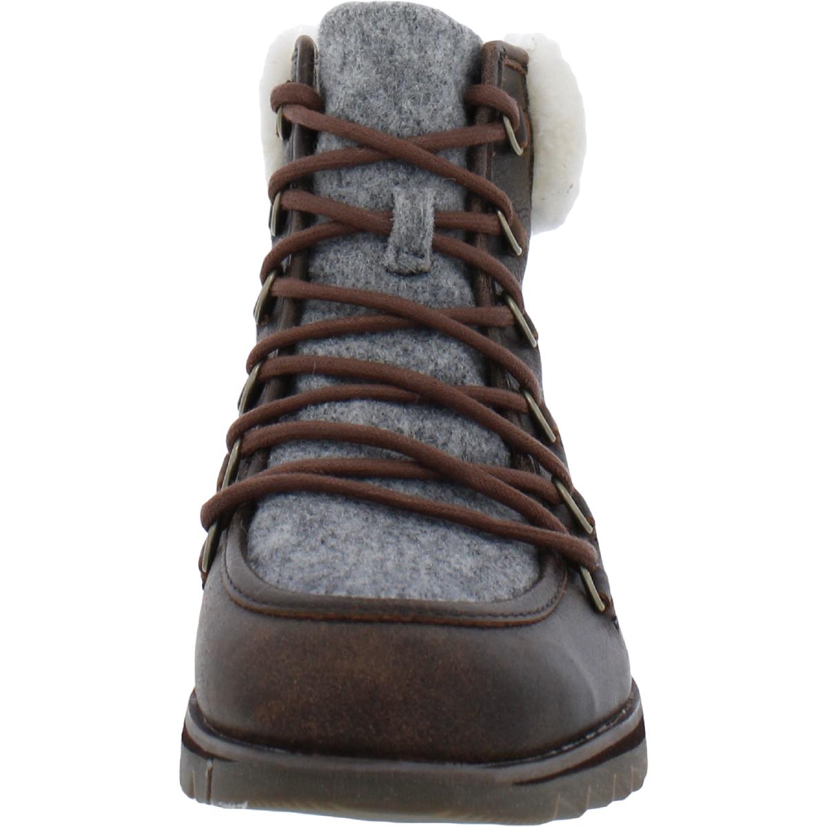 Sorel Womens Harlow Leather Shearling Ankle Boots